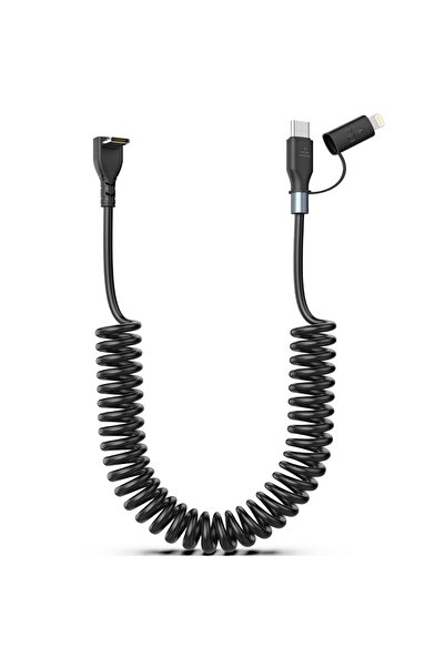 Generic Azony Coiled USB-C to Lightning 2-in-1 Cable, 60W Fast Charge for iPhone 15/iPad/Android/Laptop