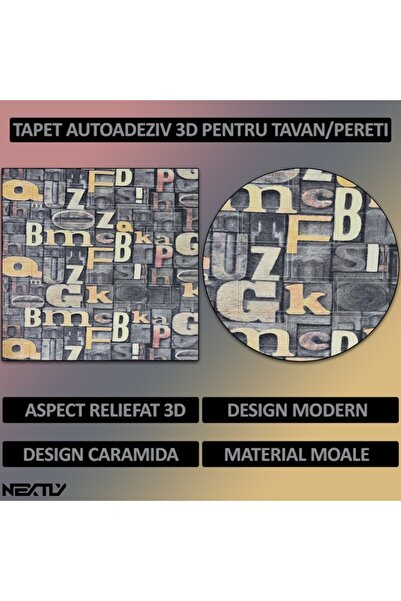 NEXTLY 3D Self-Adhesive Wall/ Ceiling Wallpaper, Waterproof & Heat Resistant, 10 Sheets