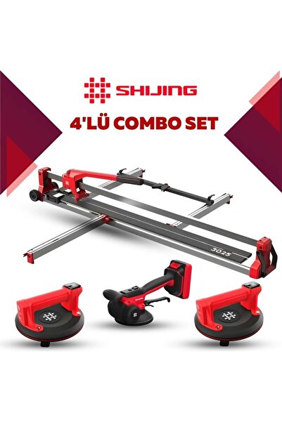 SHİJİNG TOOLS Manuel Kesici Dijital Vantuz ve Fayans Vibratörü 4'lü Pro Set