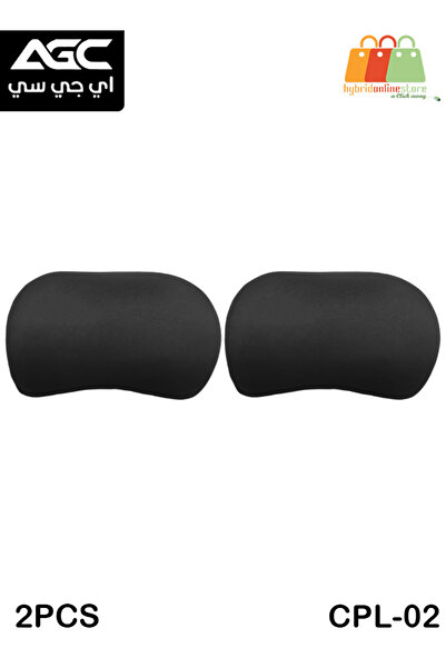 AGC CPL-02 Car Seat Neck & Back Support Cushion (2PCS) – Memory Foam for Comfort & Pain Relief Black
