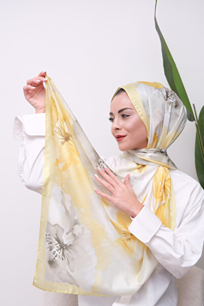 49eyşanipek ART BLOOM SULUBOYA DESENLİ DİJİTAL SOFT ŞAL