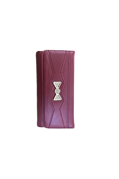 Cadouridiversity - Portofel de damă, piele ecologică, fundă, roșu, 19 x 9 cm ...