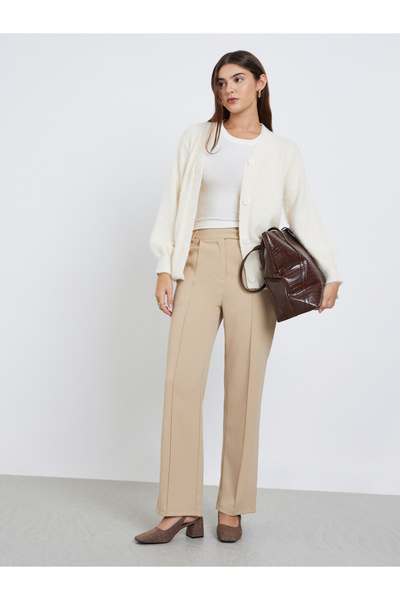 Styli Off White Regular Fit Fuzzy Yarn Cardigan