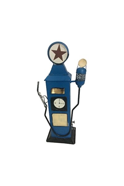 Cadouridiversity Pușculiță retro cu pompă de benzină, metal, albastră (X71-17)