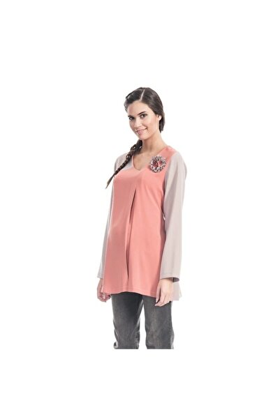 Even Fashion Hamile Giyim Asymmetrical Collar Detailed Maternity Blouse