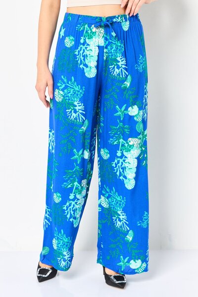 Happiness İstanbul Women Regular Fit Allover Print Straight Leg Pants, Multic...