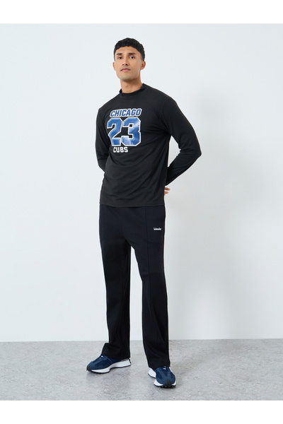 Take Two By Styli Black Chicago Cubs Graphic Slim Fit T-Shirt