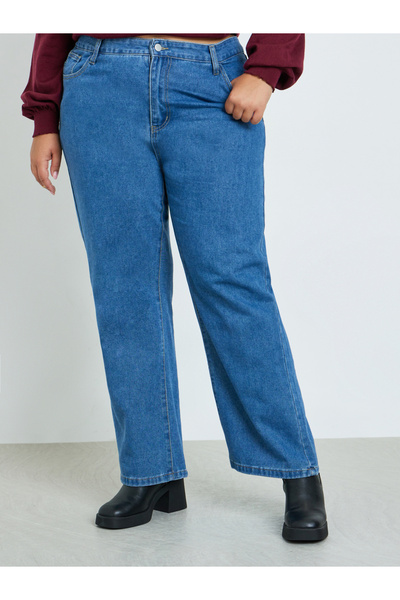 Styli Plus Blue Straight Leg Jeans