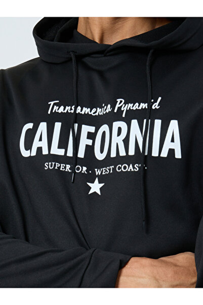 Take Two By Styli Men Black Graphic Print Hoodie with Front Pocket