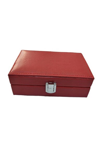 Cadouridiversity - Jewelry box, faux leather, red, 16 cm x 11 cm, R14-07