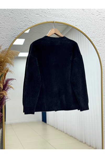 BENAHOLL Golnaz Tied Bearded Double-Breasted Cardigan-Kr5031 Black