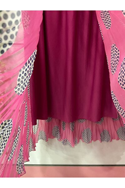 edu collection Fusta boho din șifon cu model, căptușită