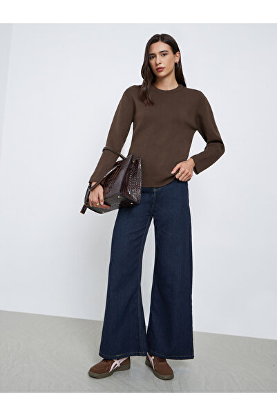 Styli Brown Regular Fit Knit Sweater