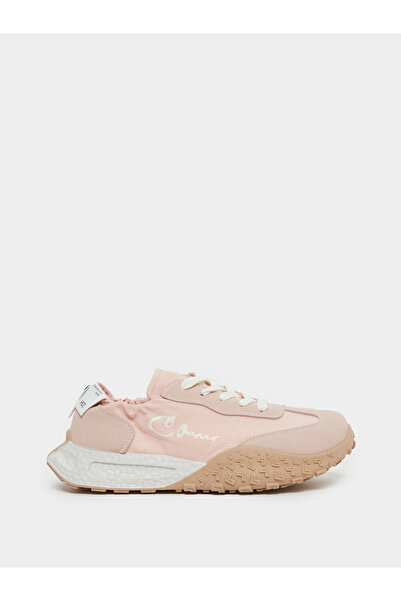 Take Two By Styli Women Printed Panel Stretch-Lace Sneakers