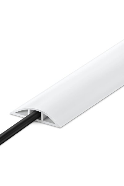 Generic غطاء سلك أرضي أبيض بطول 10 أقدام - واقي كابل مخفي، قناة 0.4 بوصة × 0....