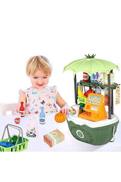 MACVI ® 4-in-1 Mobile Ice Cream Shop, Realistic, Educational Role Play, 3+ Years, Green/Purple