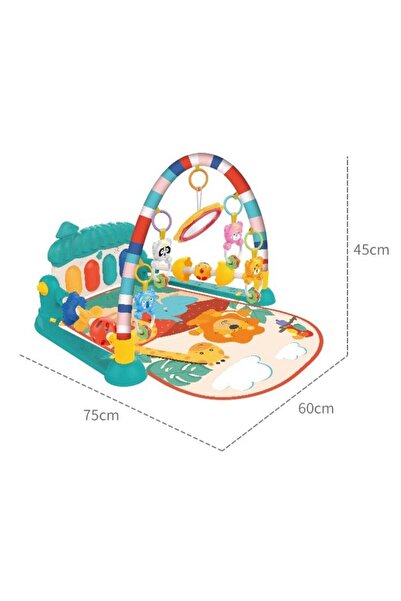 MACVI ® Baby Activity Center & Mat, Interactive Musical Piano, 5 Detachable Toys, 0-12m