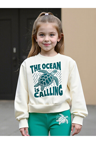 Take Two By Styli Teens Turtle Graphic Sweatshirt and Flare Pants Set