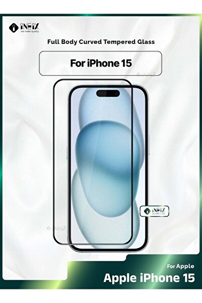 ineix زجاج تيمبي منحني كامل الجسم لهاتف iPhone 15