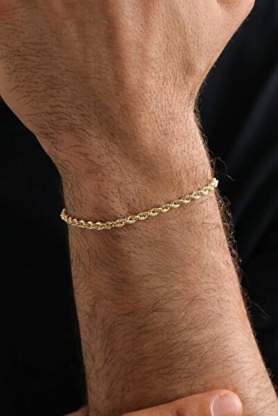 Ricco Jewellery 14 K Gold Kaplama 925 Ayar Gümüş Old Money İtalyan Orta Halat...