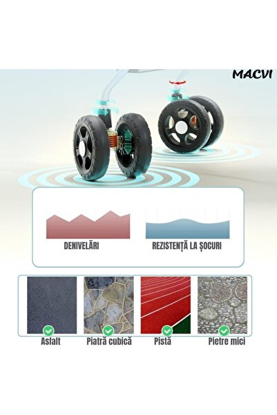 MACVI ® 2-in-1 Stroller, Adjustable Backrest, Reversible Handle, Protective Cover, Brown