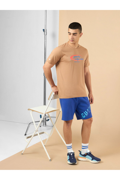 Cult By Styli Men Brown Sports City Club Graphic Print Short Sleeve T-Shirt