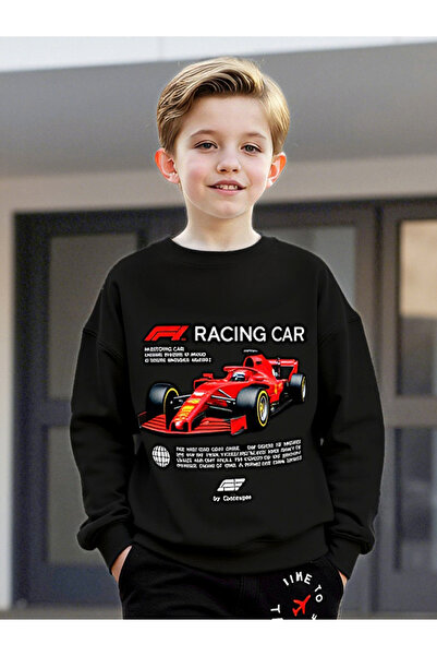 Take Two By Styli Teens Black Graphic Print Sweatshirt and Joggers Set