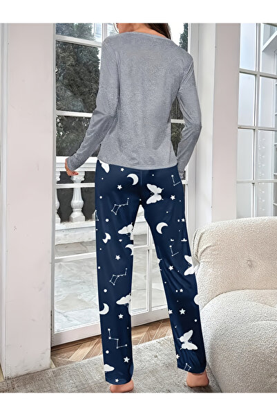 Take Two By Styli Butterfly Print Long Sleeve T-Shirt and Pyjama Set