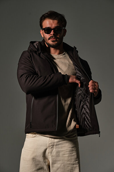 Maule Ανδρικό παλτό εξωτερικού χώρου @Berge με καπιτονέ ίνες Softshell, αφαιρούμενο χειμερινό με κουκούλα