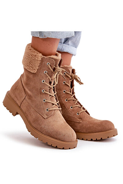 BOTO Cizme de lucru căptușite pentru femei cu fermoar maro Mivael 37