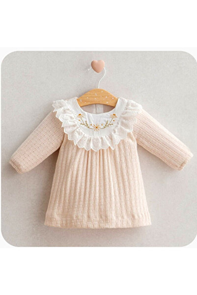 Tongs Baby Tong Baby Vintage Style Kız Bebek Elbise Ekru