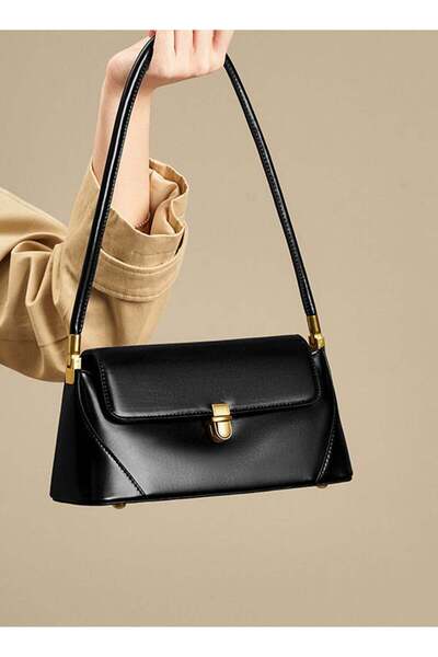 BLLE ROWN حقيبة يد نسائية من الجلد الأسود، حقيبة كتف أنيقة مناسبة للعمل والاس...