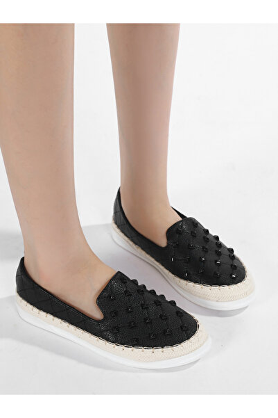 Sneak-a-Peek By Styli Black Studded Espadrilles