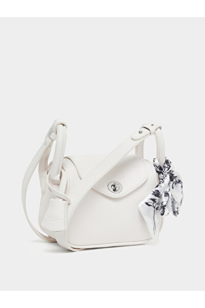 Styli White Crossbody Bag with Scarf