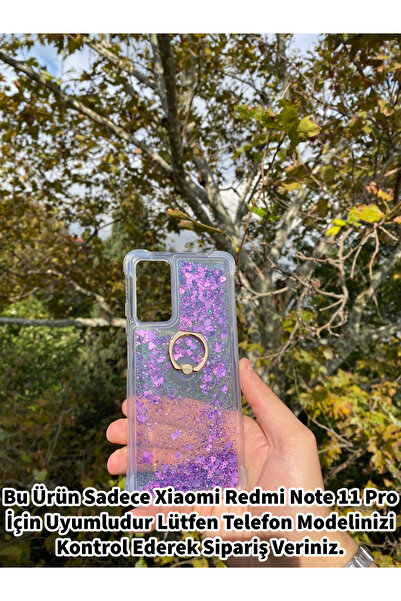 GtTech Xiaomi Redmi Note 11 Pro Uyumlu Sulu Simli Yüzüklü Standlı Parlak Sili...