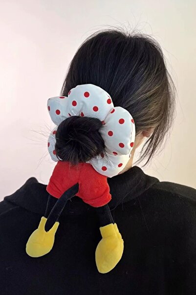 New Obsessions Miki Mouse Detailed New Trend Fluffy Plush Donut Hair Tie Clip