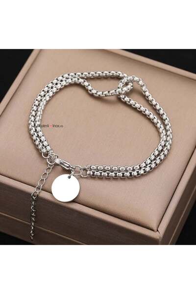 KEVSA Jewelry Brățară din oțel inoxidabil – Monedă norocoasă – BF836