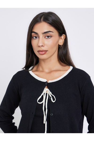 Styli 2-Piece Ribbed Knit Cardigan with Cami