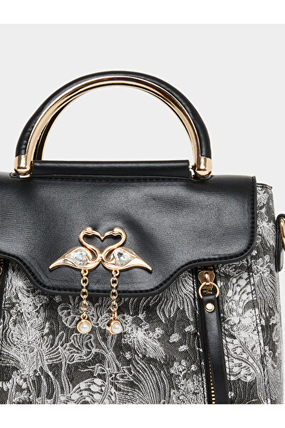 Take Two By Styli Floral Pattern Handbag with Flap Charm