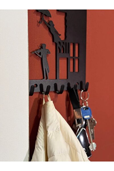 VENON Metal Luxury Violin Playing Keychain Decorative Lettering Hanger Organizer Keychain Door Entrance