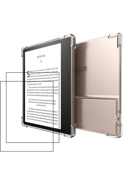 Generic Luconi [1+2 Pack] Tempered Glass Screen Protector & TPU Case for Kindle Oasis 7-inch (9th/10th Gen)