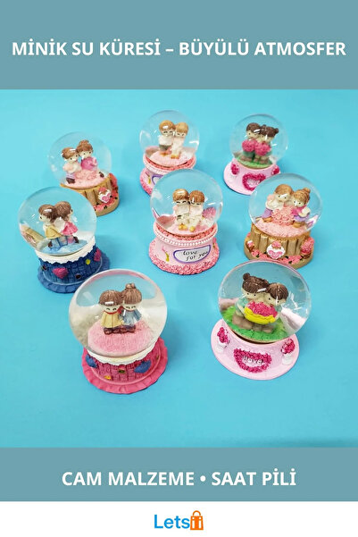 Letsii Işıklı Şık Minik Cam Su Küresi 7x4 cm