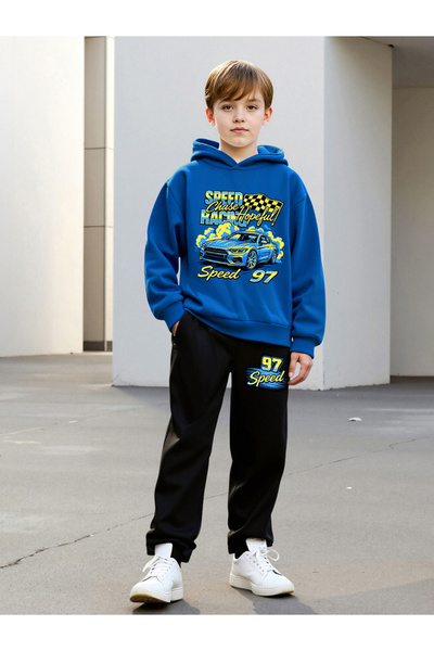 Take Two By Styli Teens Racing Car Hoodie and Joggers Set