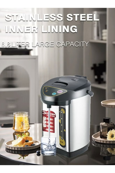 Denx 6.8L Stainless Steel Hot Water Dispenser with Auto Boil-Off and Dispensing Buttons