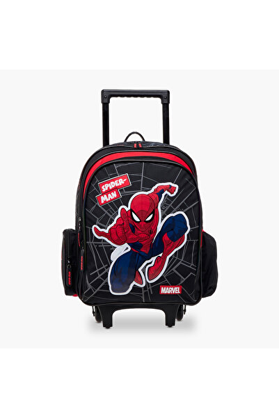 Marvel Spider-Man Print Trolley Backpack with Retractable Handle - 16 inches