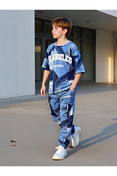 Take Two By Styli Teens Printed Round Neck T-Shirt and Joggers Set