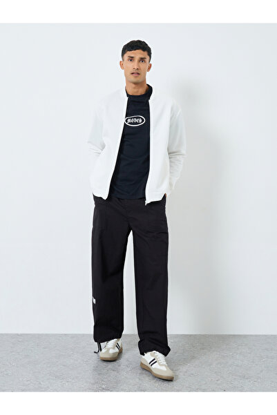 Take Two By Styli Men White Number Print Zip-Up Bomber Jacket