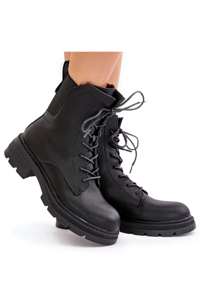 BOTO Botine de lucru izolate cu fermoar negre Leairae 40