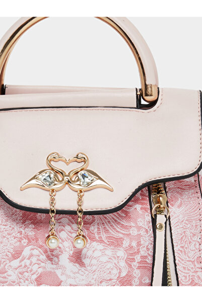 Take Two By Styli Floral Pattern Handbag with Flap Charm