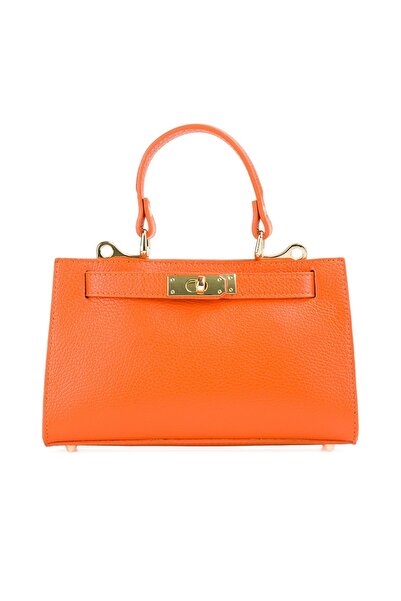 Posete Fagaras Helge Leather Purse - Orange, 1 Compartment, 1 Pocket, Adjustable Leather Strap max. 124 cm